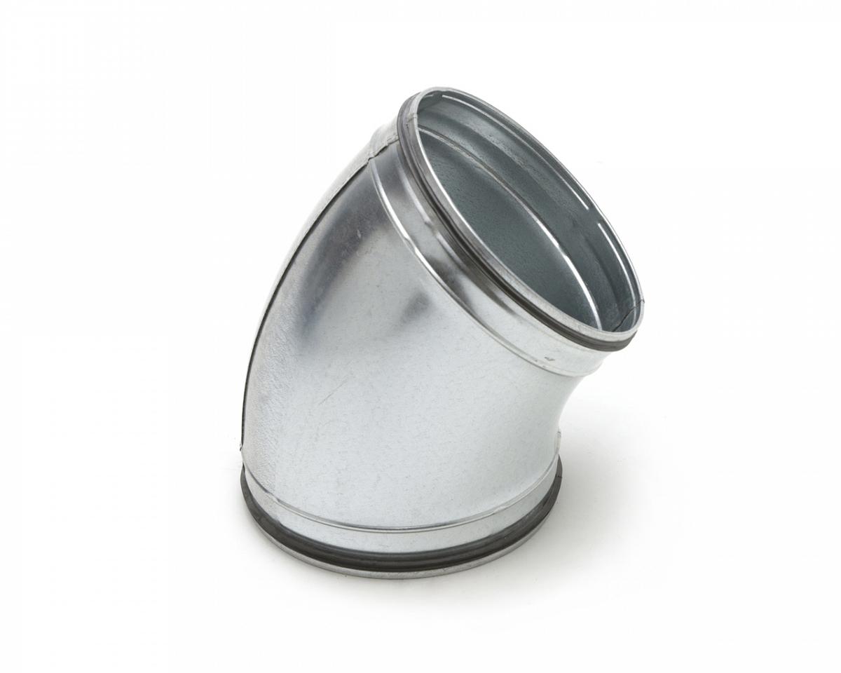 Codo 45° galvanizado Ø100 mm para ventilación (con junta) — Vayron