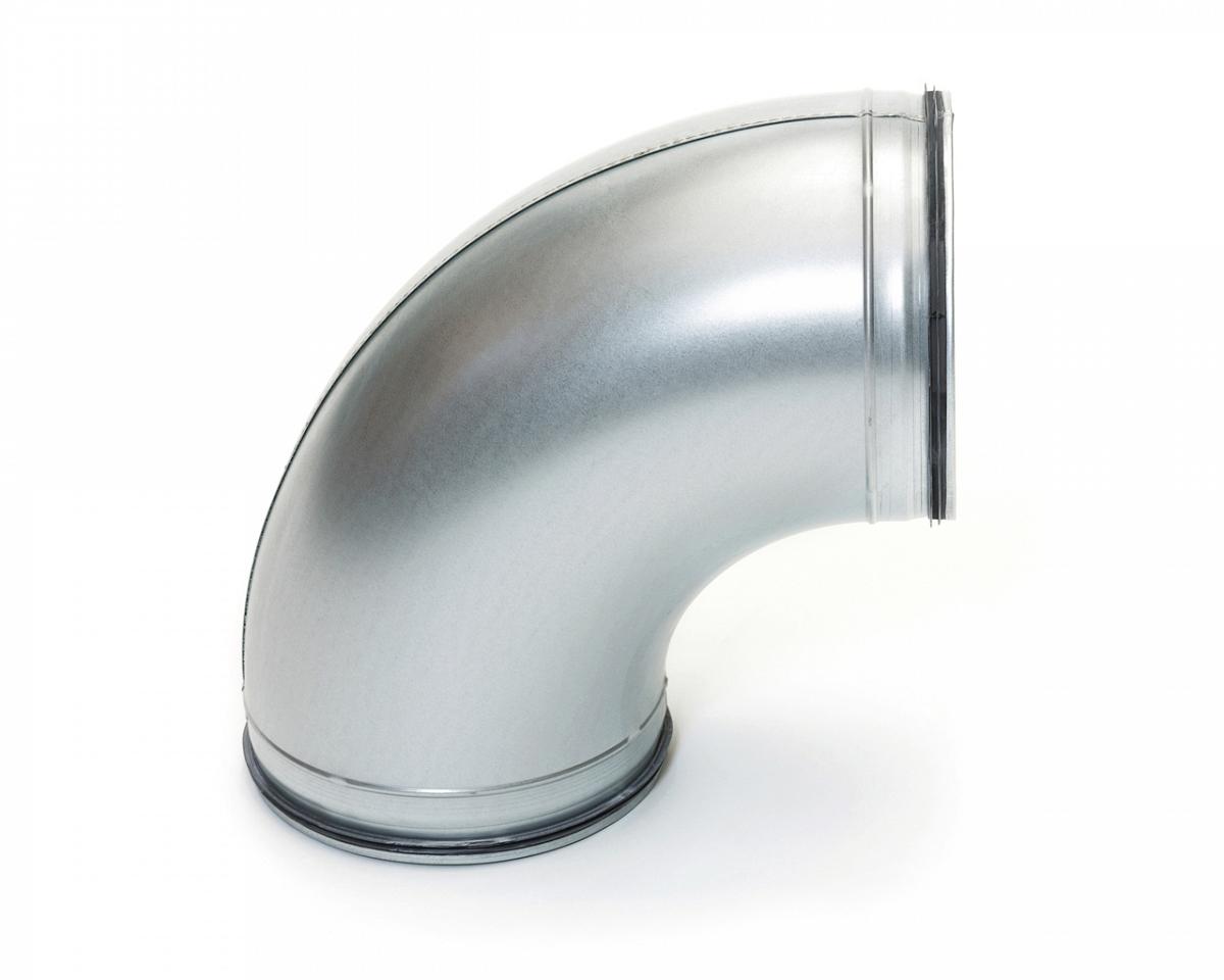 Codo 90° galvanizado Ø100 mm para ventilación (con junta) — Vayron
