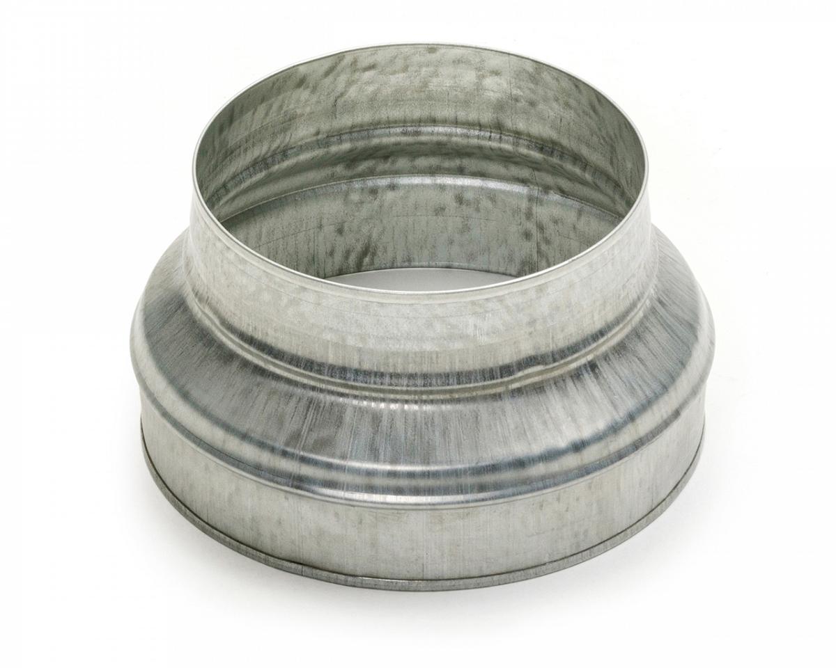 Reducción galvanizada Ø125-100 mm para ventilación (sin junta) — Vayron