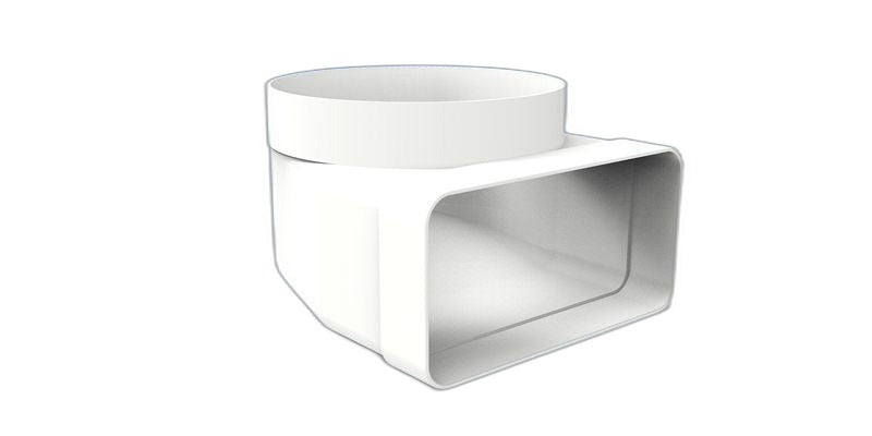 PVC 90° mixed elbow 110×55 to Ø100 mm — Vayron