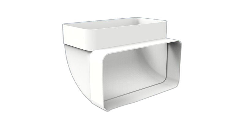 PVC 90° vertical rectangular elbow 110×55 mm — Vayron