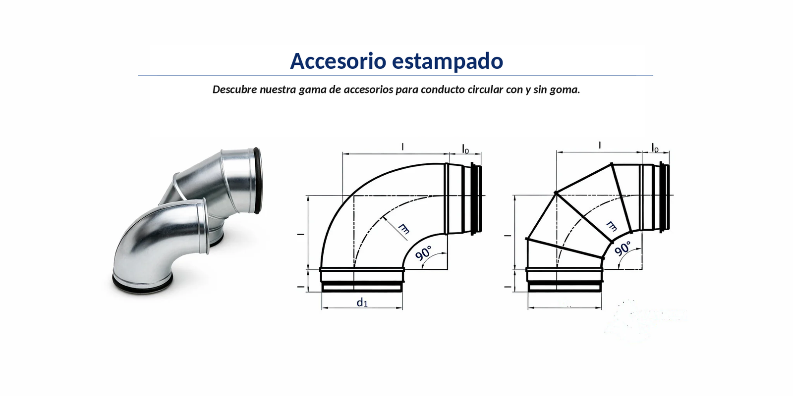 Accesorios estampados para conducto circular, con y sin goma — Vayron